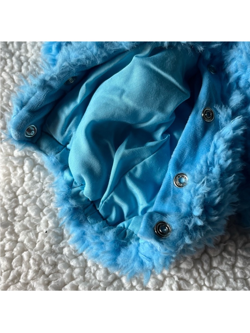 Blue Cozy Fleece Baby One-Piece With Hood — image 6 of 8